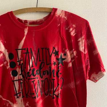 Printed T-shirt with English letters, vintage Ame… - image 1