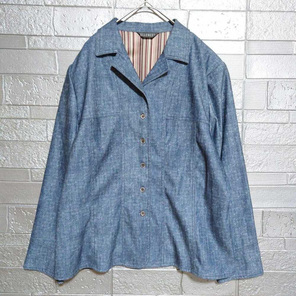 T6-1536 ELLENCE Denim-style Shirt Long Sleeve 13R - image 1