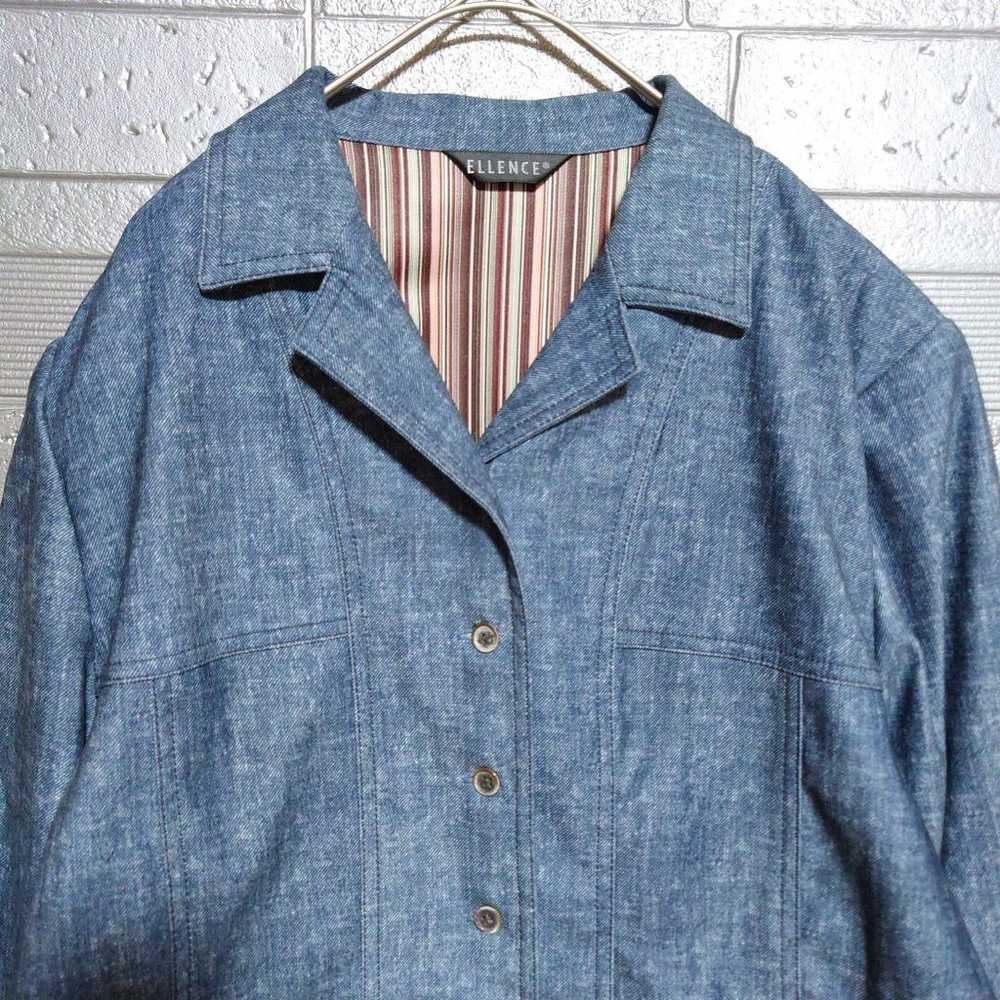 T6-1536 ELLENCE Denim-style Shirt Long Sleeve 13R - image 2