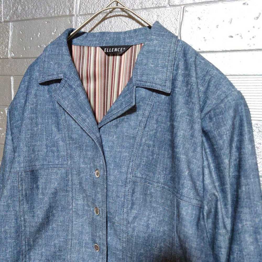 T6-1536 ELLENCE Denim-style Shirt Long Sleeve 13R - image 3