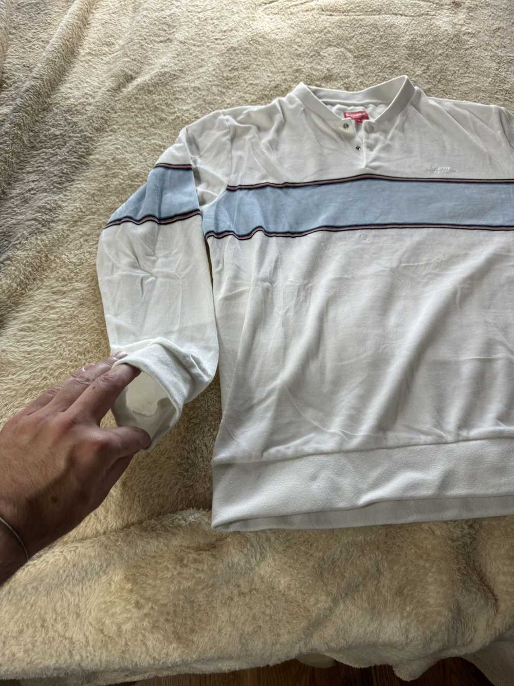 Supreme Supreme Velour Snap Henley White (Size XL) - image 4