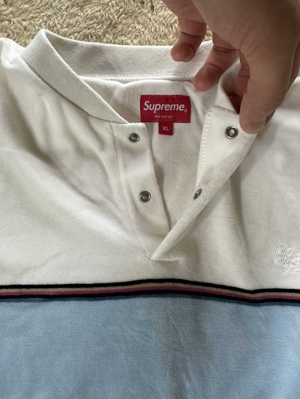 Supreme Supreme Velour Snap Henley White (Size XL) - image 7