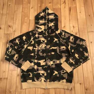 Bape BAPE Check 1st camo yellow Full zip hoodie