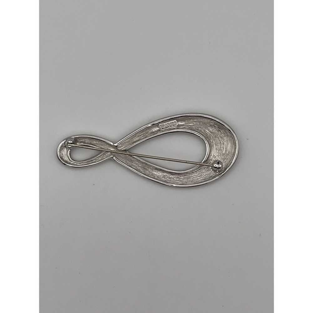 Vintage Monet Asymmetrical Infinity Silver Tone 3" - image 10