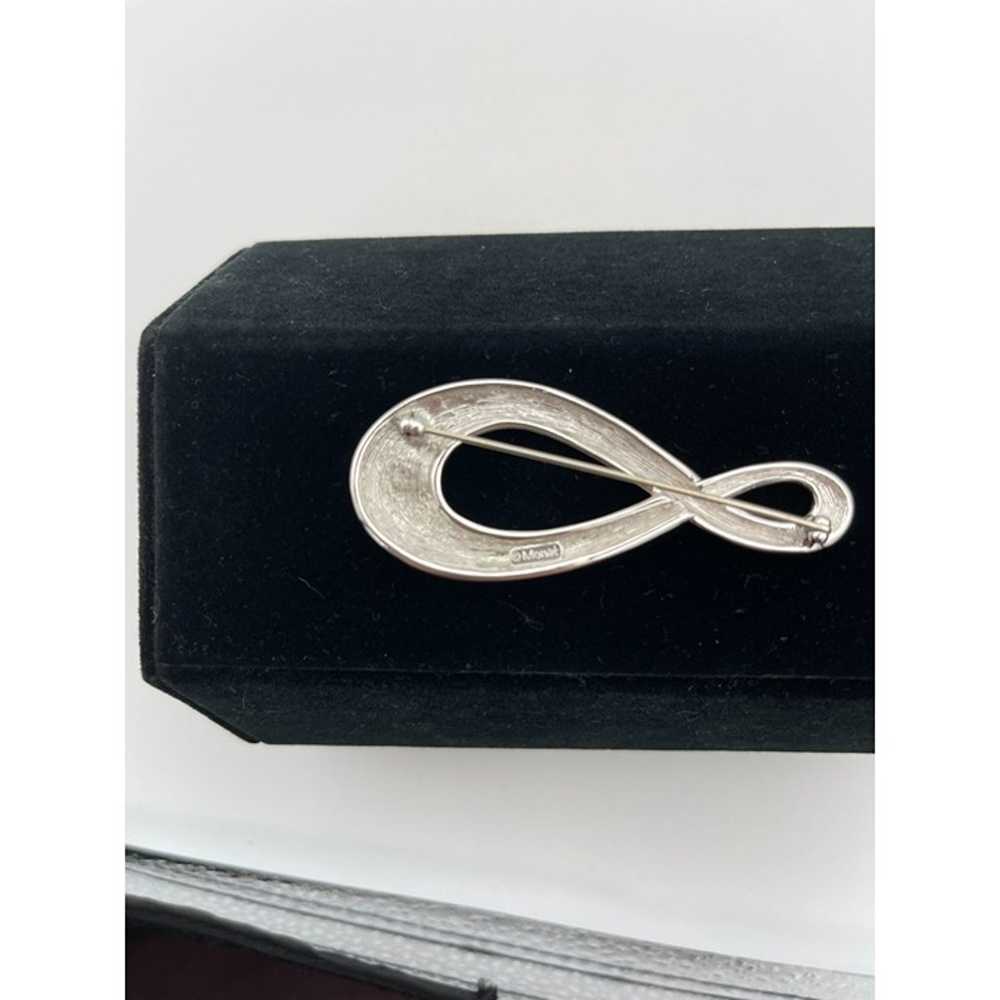 Vintage Monet Asymmetrical Infinity Silver Tone 3" - image 12