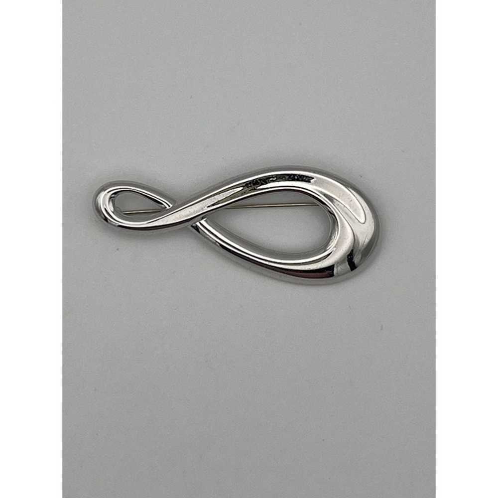 Vintage Monet Asymmetrical Infinity Silver Tone 3" - image 1