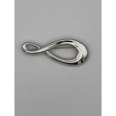 Vintage Monet Asymmetrical Infinity Silver Tone 3" - image 1