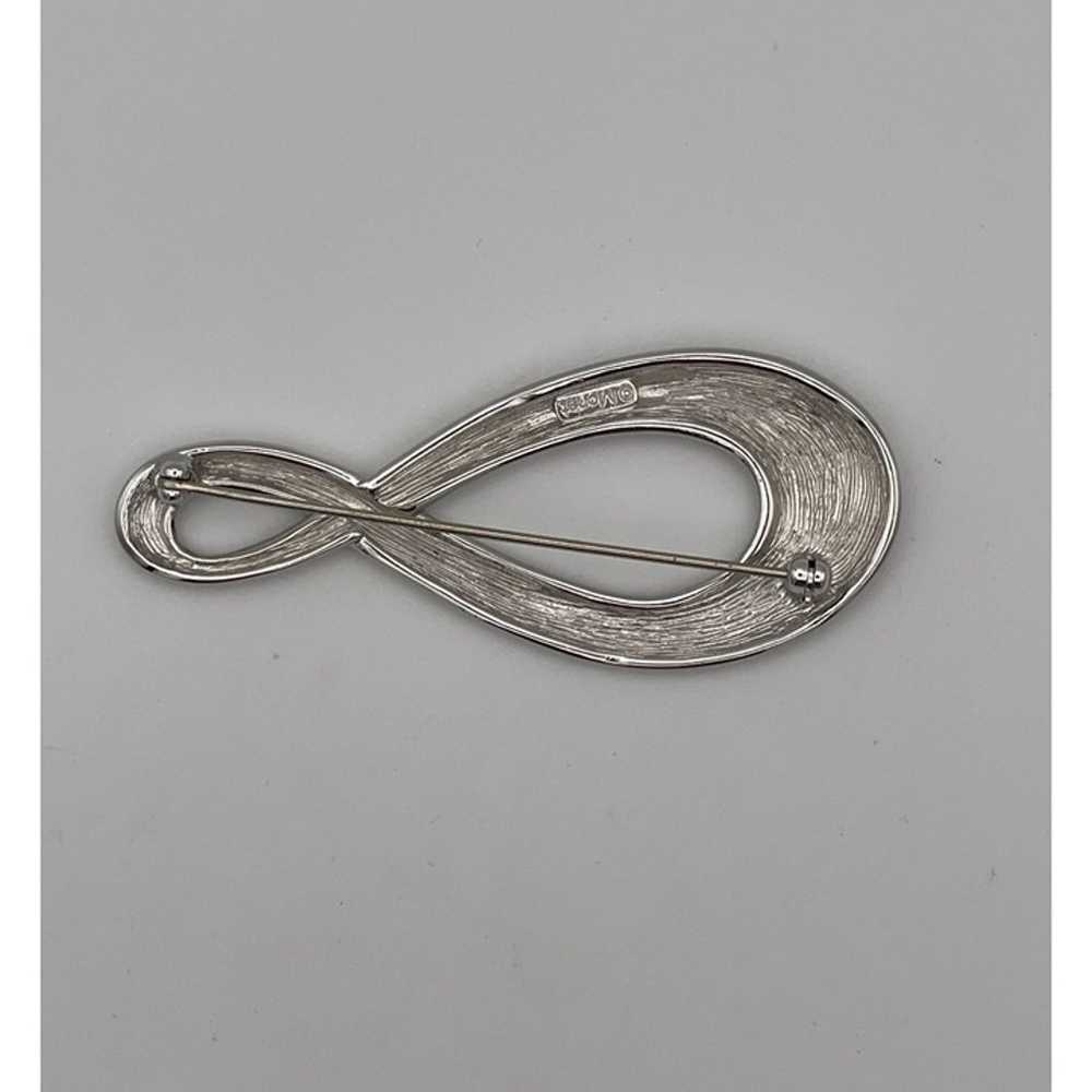 Vintage Monet Asymmetrical Infinity Silver Tone 3" - image 2