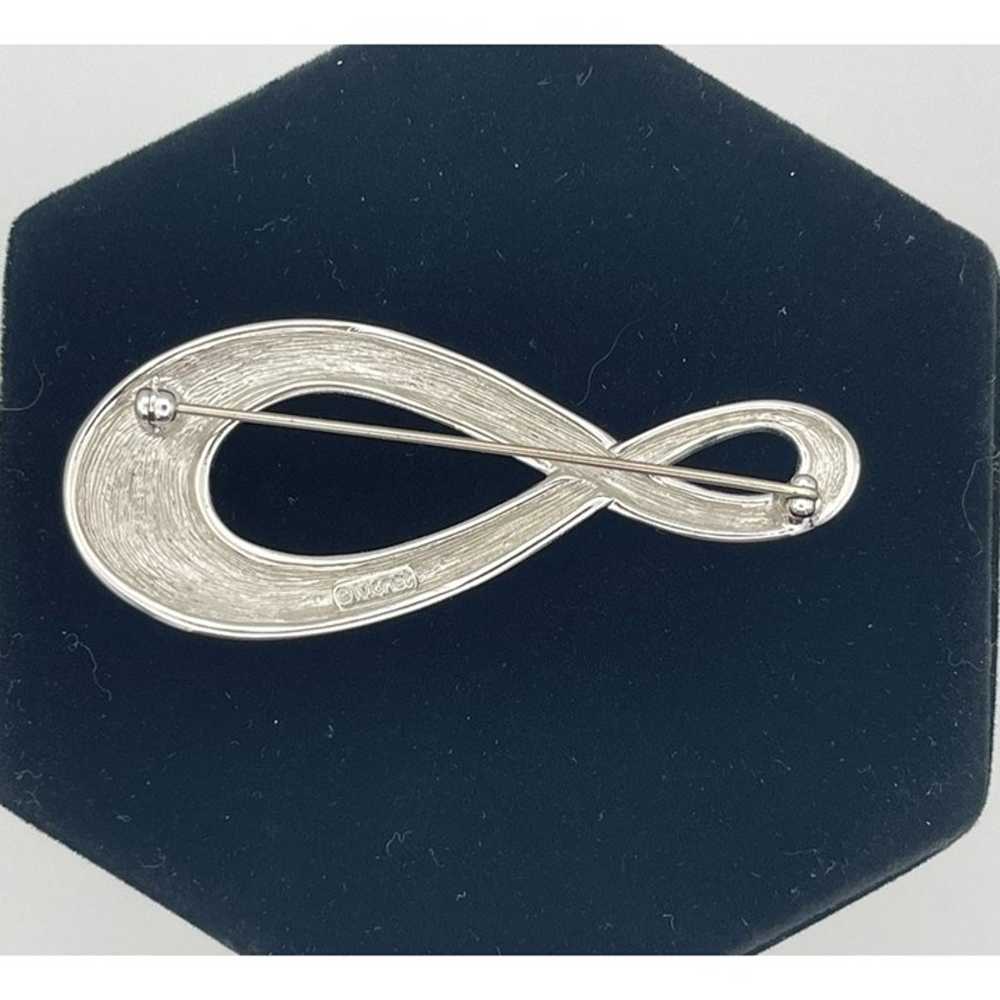 Vintage Monet Asymmetrical Infinity Silver Tone 3" - image 4