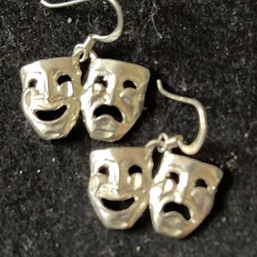 Vintage 925 theater Mask Earrings - image 1