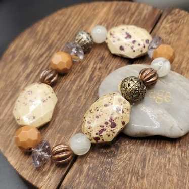 Faux jasper spackled bracelet B2725 - image 1