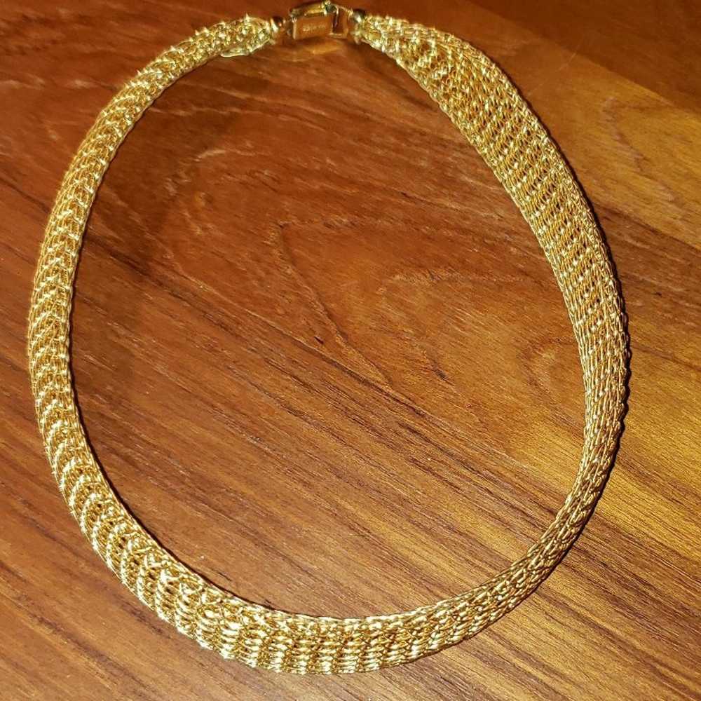 Vintage Napier Gold Tone Mesh Choker - image 1