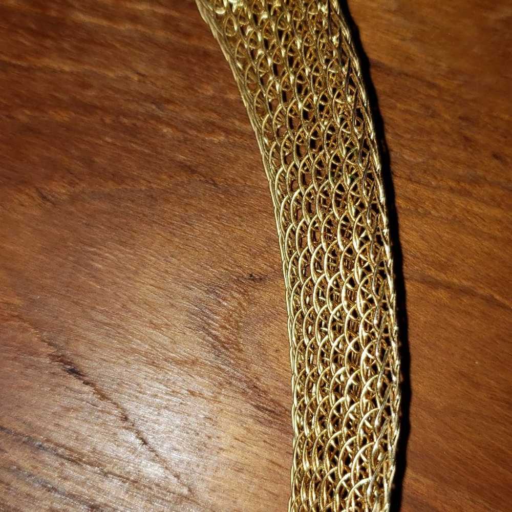 Vintage Napier Gold Tone Mesh Choker - image 4