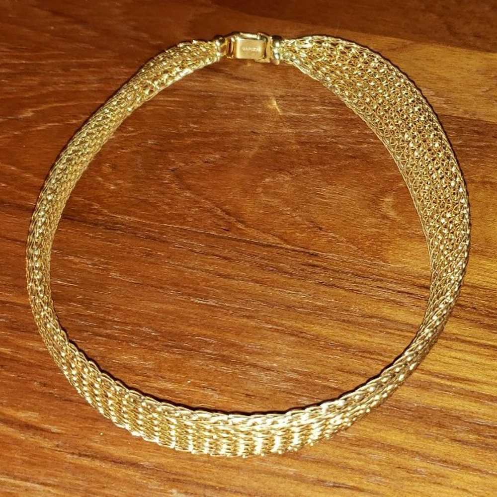 Vintage Napier Gold Tone Mesh Choker - image 6