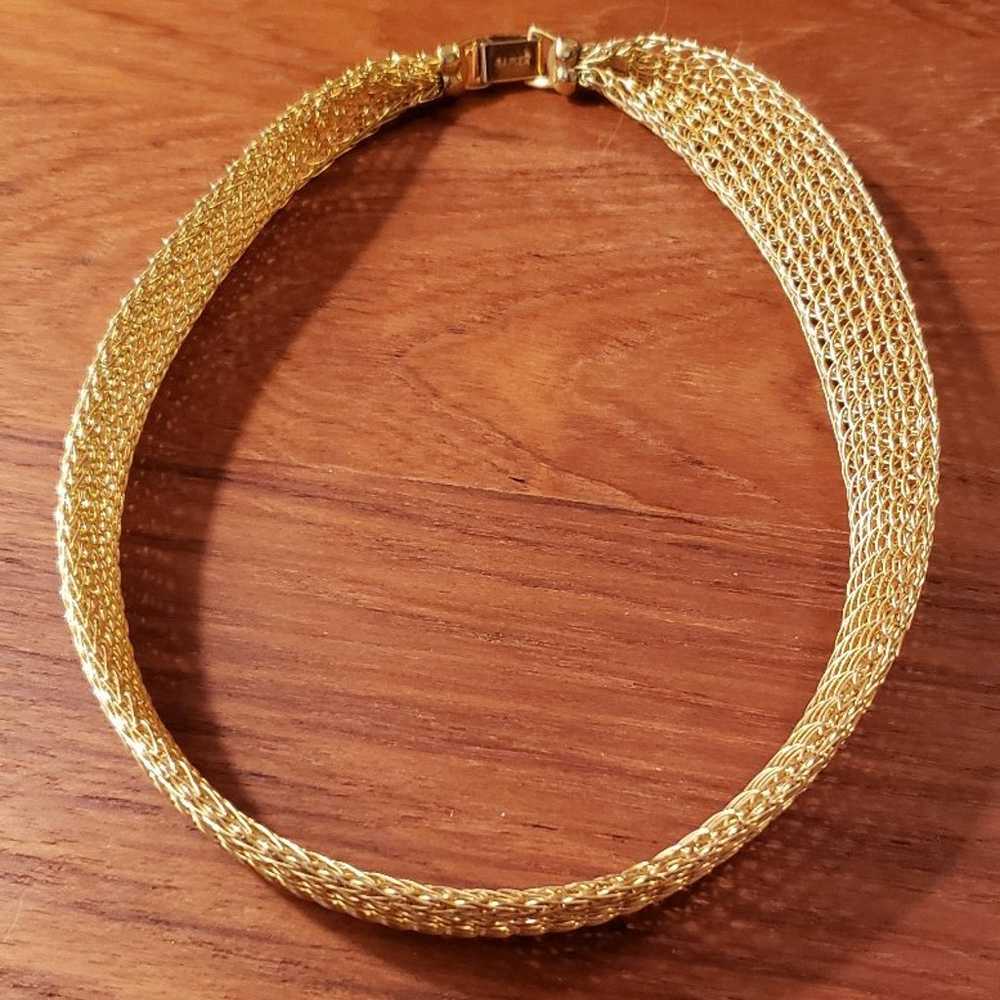 Vintage Napier Gold Tone Mesh Choker - image 8