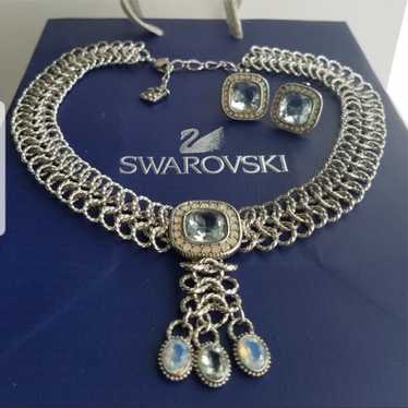 AUTHENTIC Swarovski Chunky Chain Necklace & Earrin