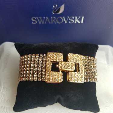 AUTHENTIC Swarovski Topaz Mesh Wide Tennis Bracele