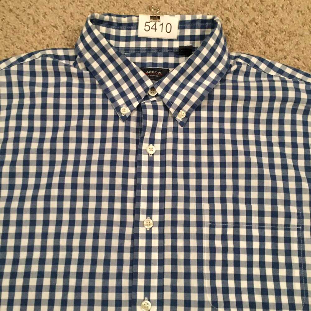 Arrow Arrow Shirt Mens XL Blue Plaid Long Sleeve … - image 2