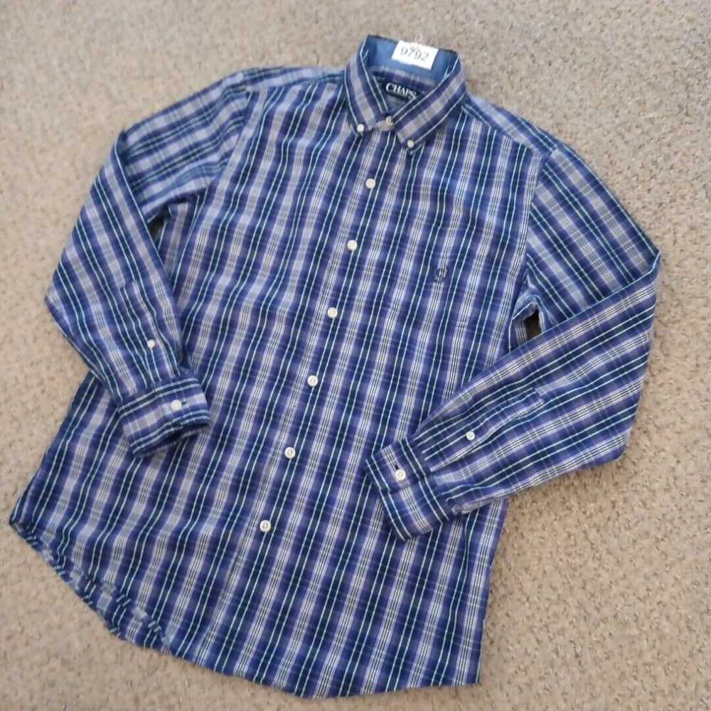 Chaps Chaps Shirt Mens Small Purple Plaid Long Sl… - image 2