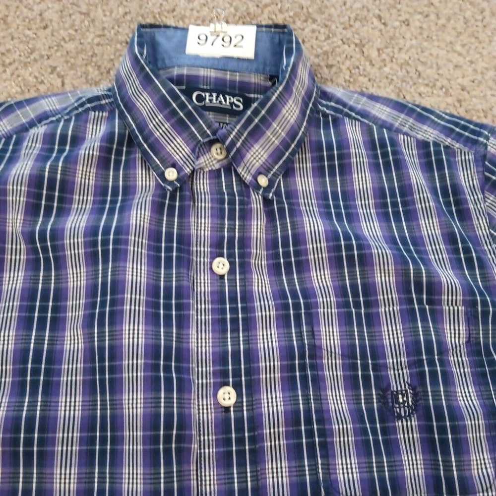 Chaps Chaps Shirt Mens Small Purple Plaid Long Sl… - image 3