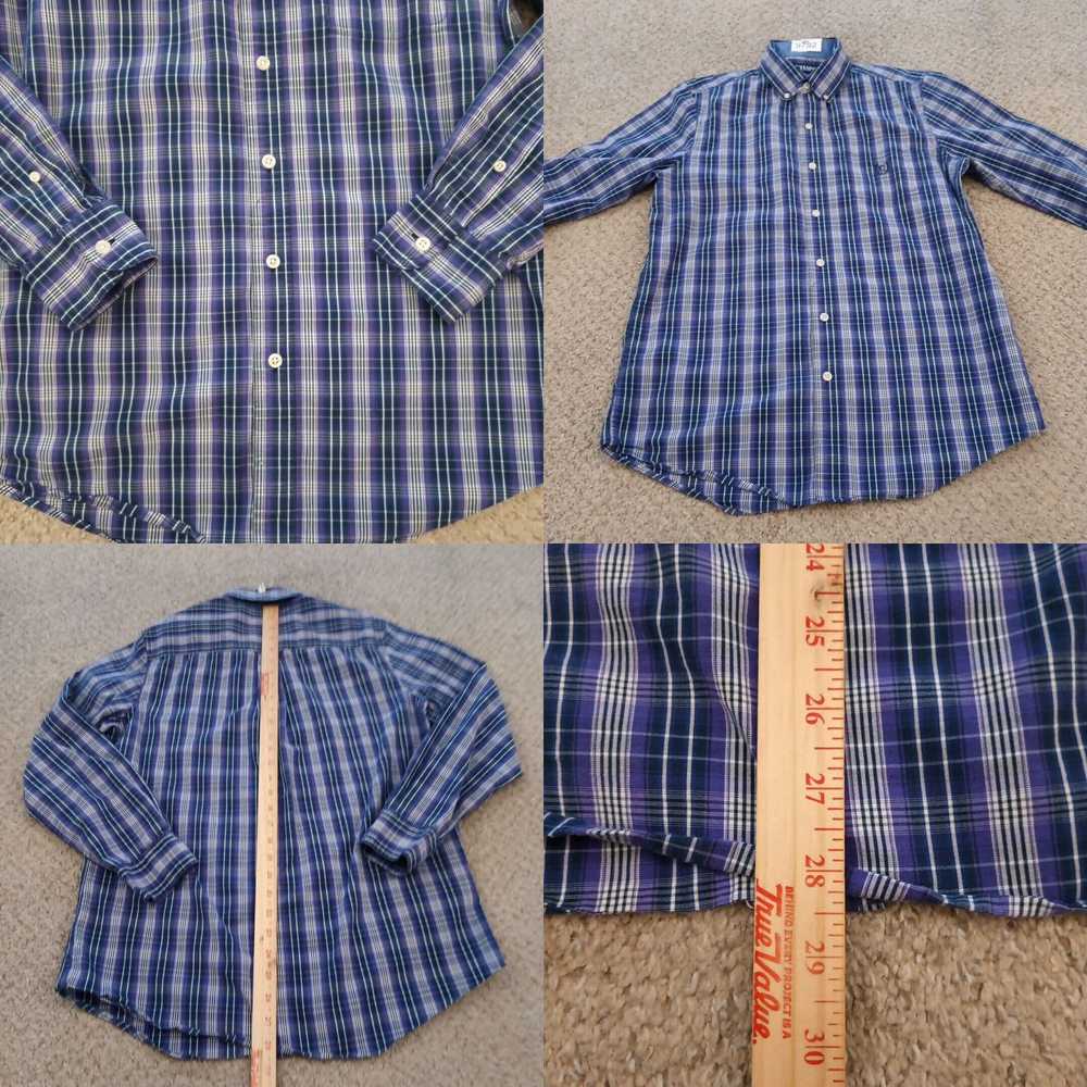 Chaps Chaps Shirt Mens Small Purple Plaid Long Sl… - image 4