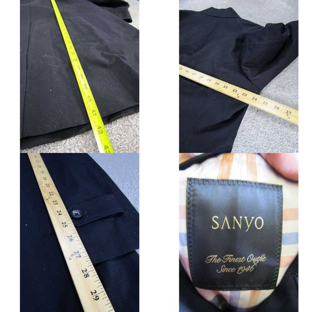 Vintage Sanyo Overcoat Mens Xl Blue Midnight Cott… - image 4