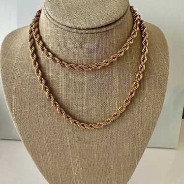 NAPIER gold heavy rope chain necklace 30" Long Vi… - image 1