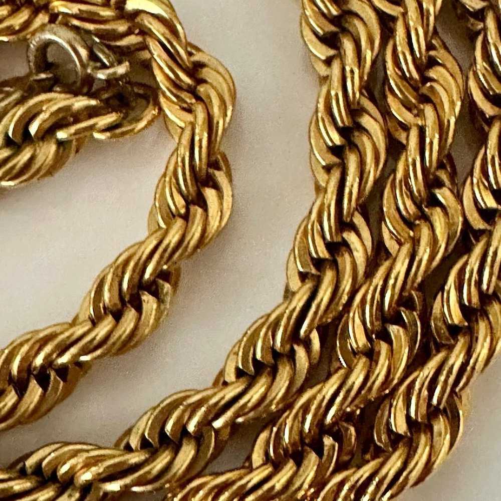 NAPIER gold heavy rope chain necklace 30" Long Vi… - image 4