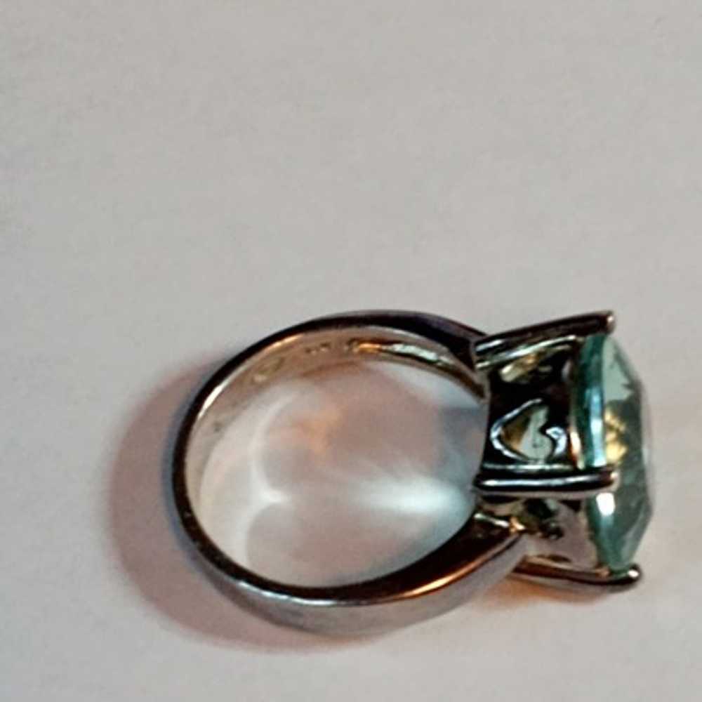 Large Blue Topaz and Sterling Silver Ring - image 3