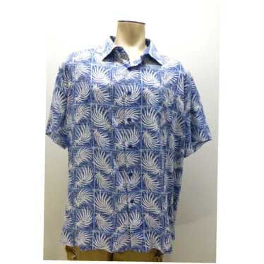 Nat Nast Nat Nast silk blend Hawaiian leaf short … - image 1