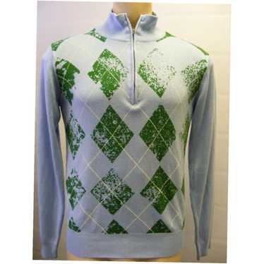 Hurley mens HURLEY 1/3 ZIP ARGYLE ACRYLIC DISTRES… - image 1