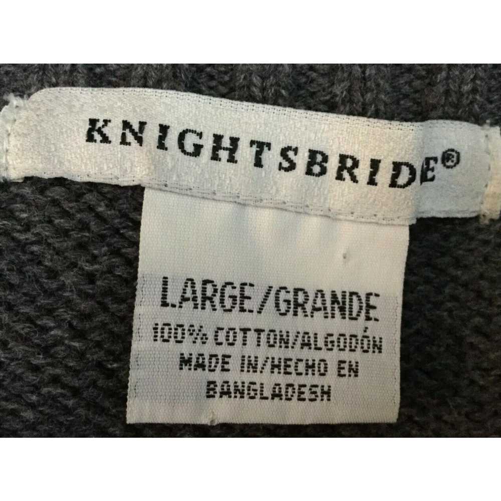 Vintage KNIGHTSBRIDGE Men’s Large Gray Crew Neck … - image 3