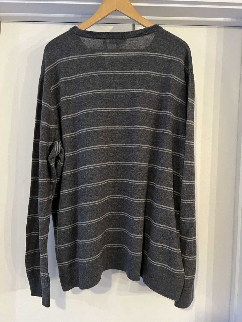 Theory $295 Theory Grey Cashmere Striped CrewNeck… - image 2