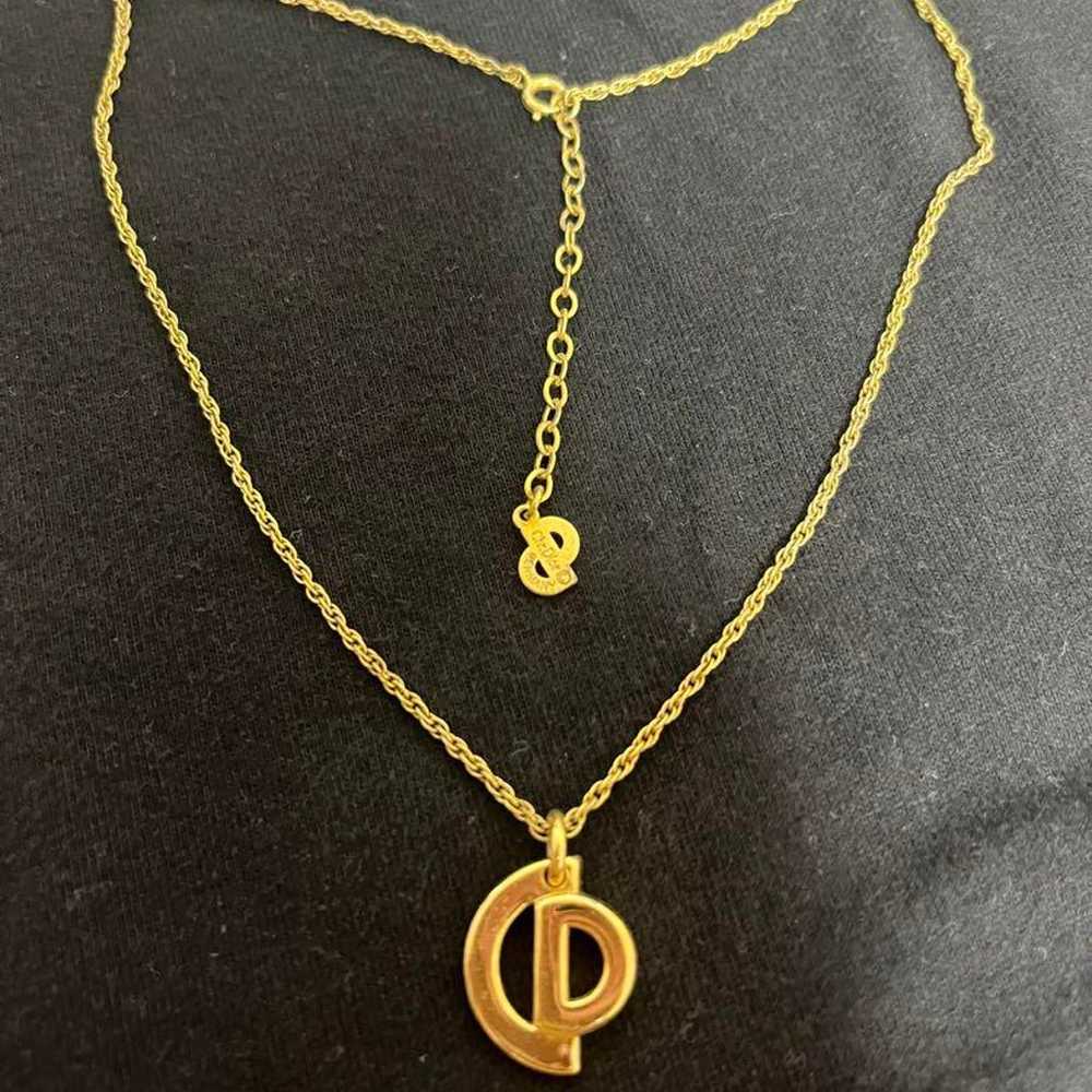 Christian Dior CD logo Vintage Necklace Gold - image 1