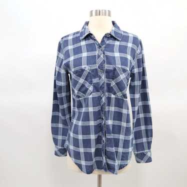 Rails Midnight Grid Blue and White Plaid Chambray 