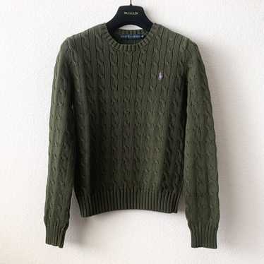 Ralph Lauren Ralph Lauren dark green cable knit p… - image 1