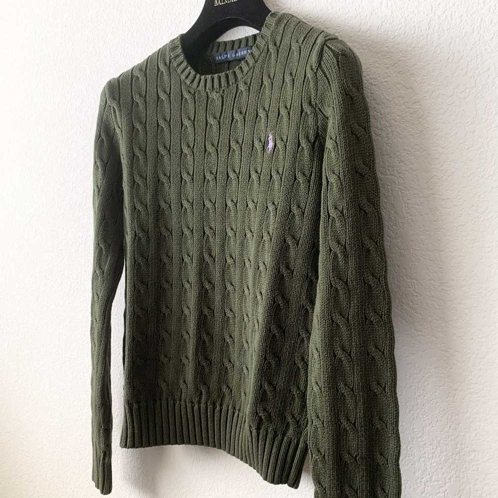 Ralph Lauren Ralph Lauren dark green cable knit p… - image 6