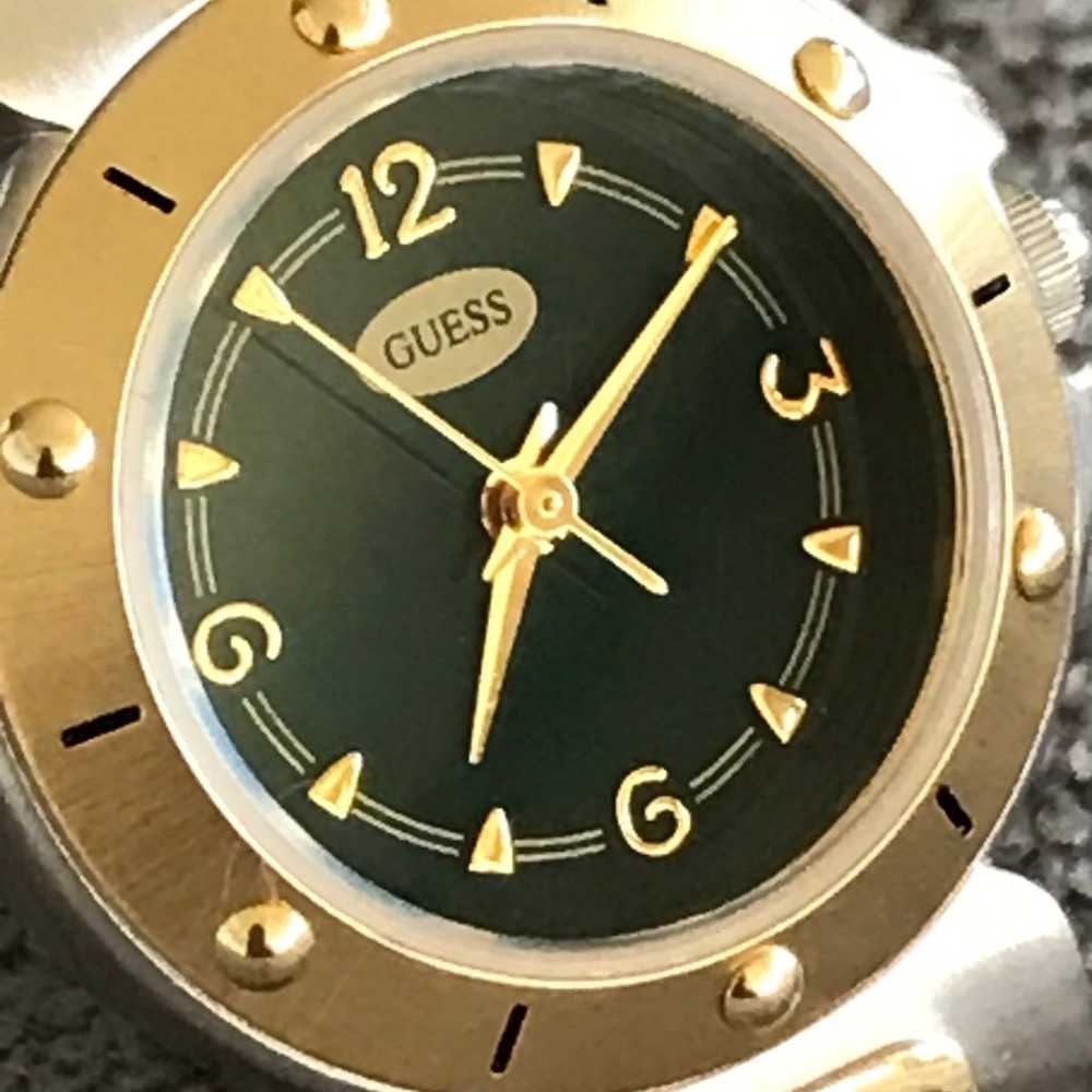 Vintage Guess two tones, dark green dial watch fo… - image 10