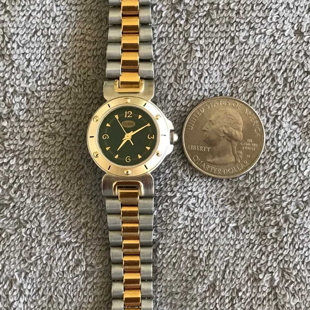 Vintage Guess two tones, dark green dial watch fo… - image 5