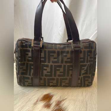 Fendi Fendi Vintage Boston 25 FF Logo Canvas Hand… - image 1