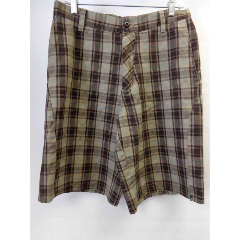 Hurley mens HURLEY brown plaid shorts sz 30 skate… - image 1