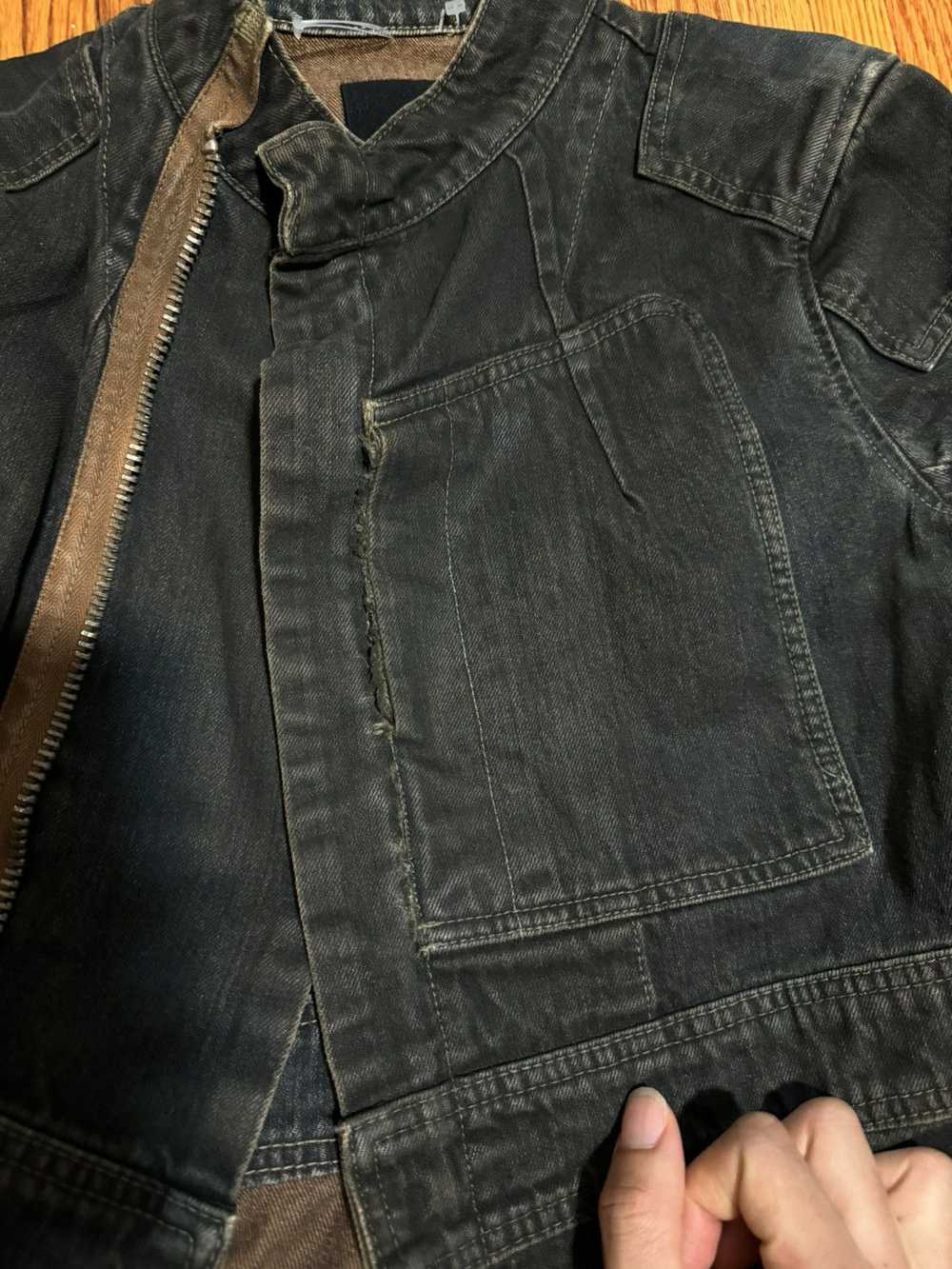 Rick Owens Rick Owens Slab Wax Coated denim jacket - image 11