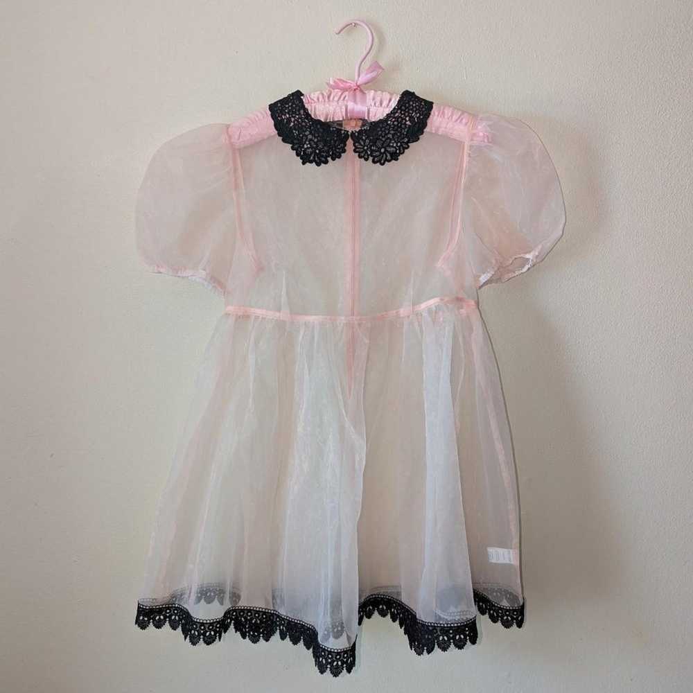 DK ×Current Mood sheer baby pink babydoll dress s… - image 1