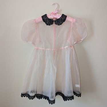 DK ×Current Mood sheer baby pink babydoll dress s… - image 1