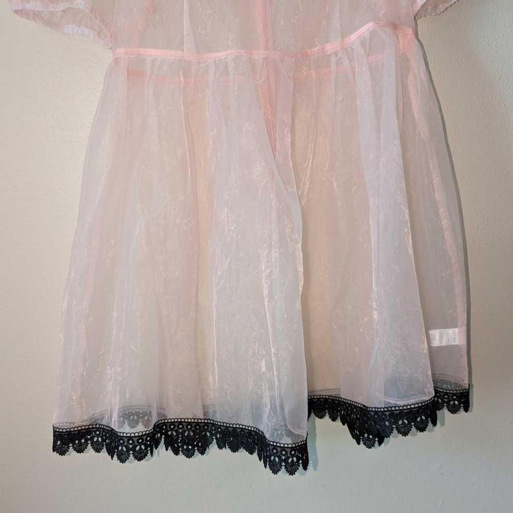 DK ×Current Mood sheer baby pink babydoll dress s… - image 4