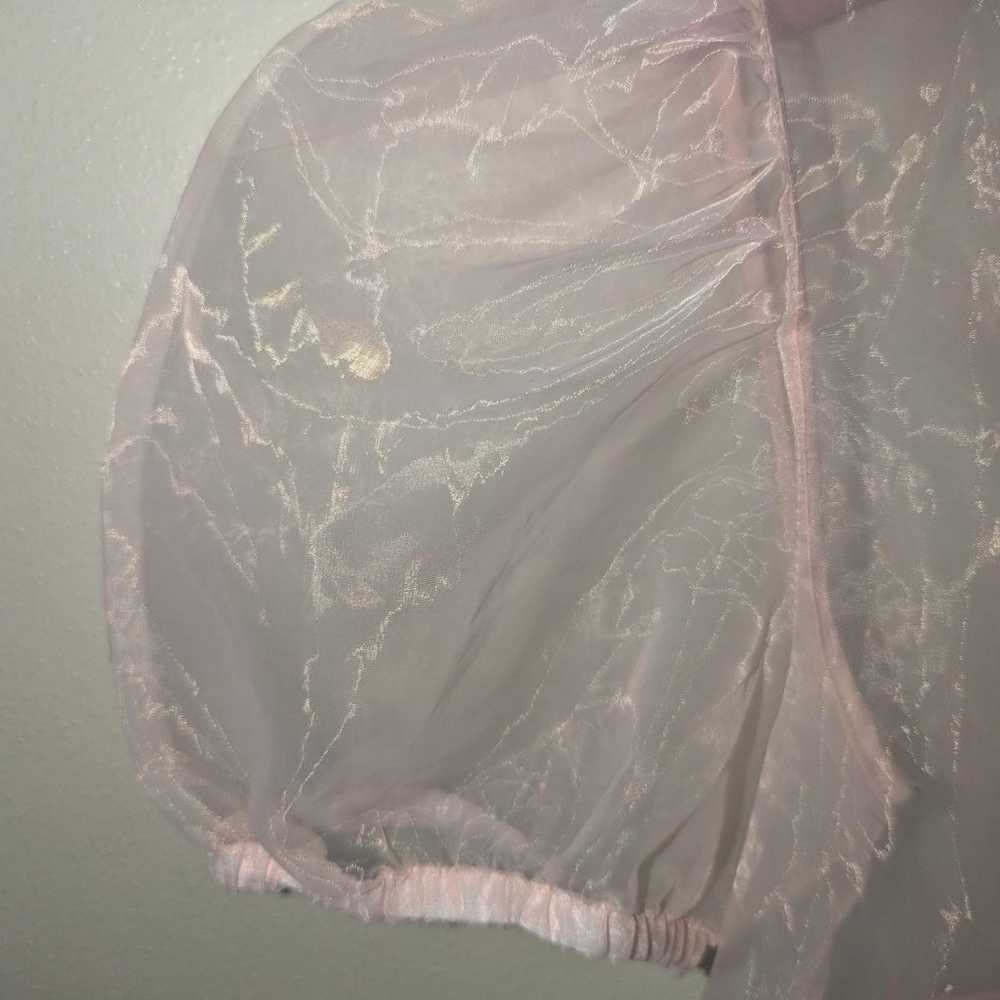 DK ×Current Mood sheer baby pink babydoll dress s… - image 5