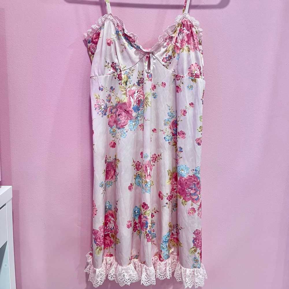 Somebody’s angel pink floral slip dress by sugar … - image 1