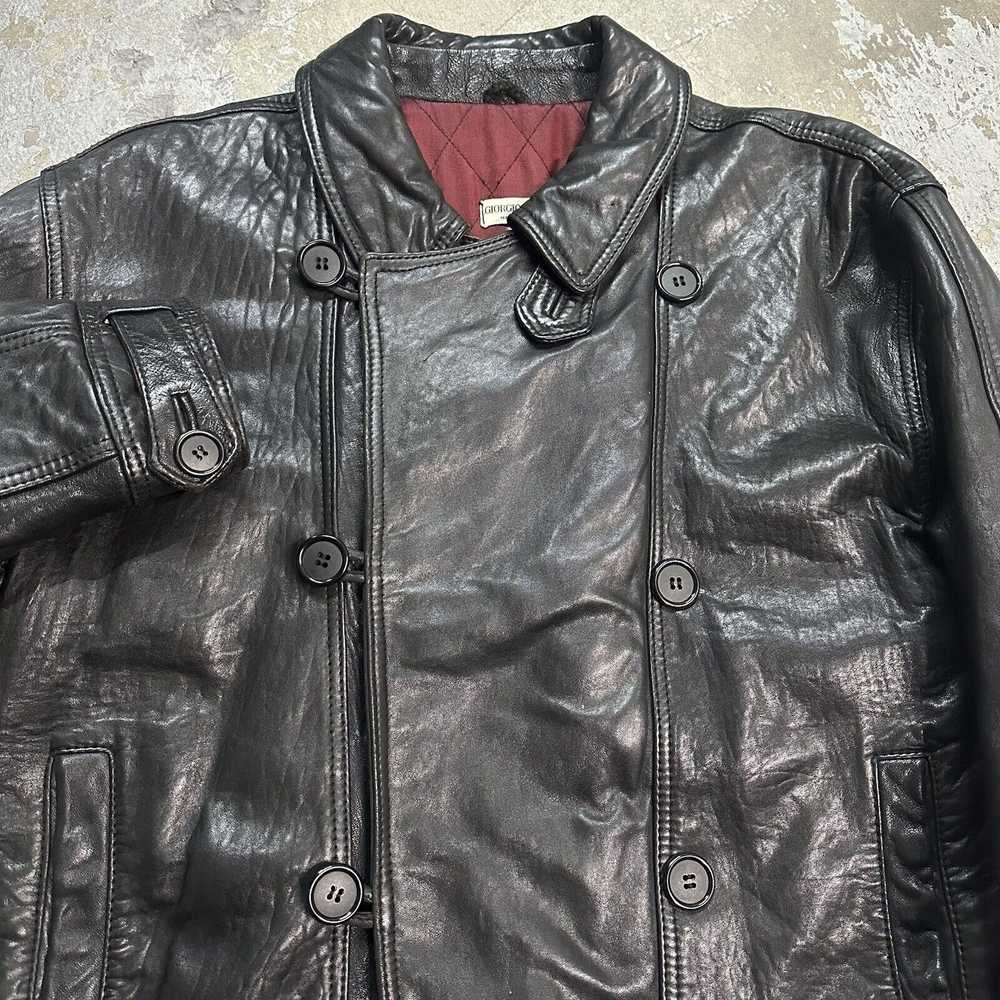 Giorgio Armani × Leather × Leather Jacket Vintage… - image 2