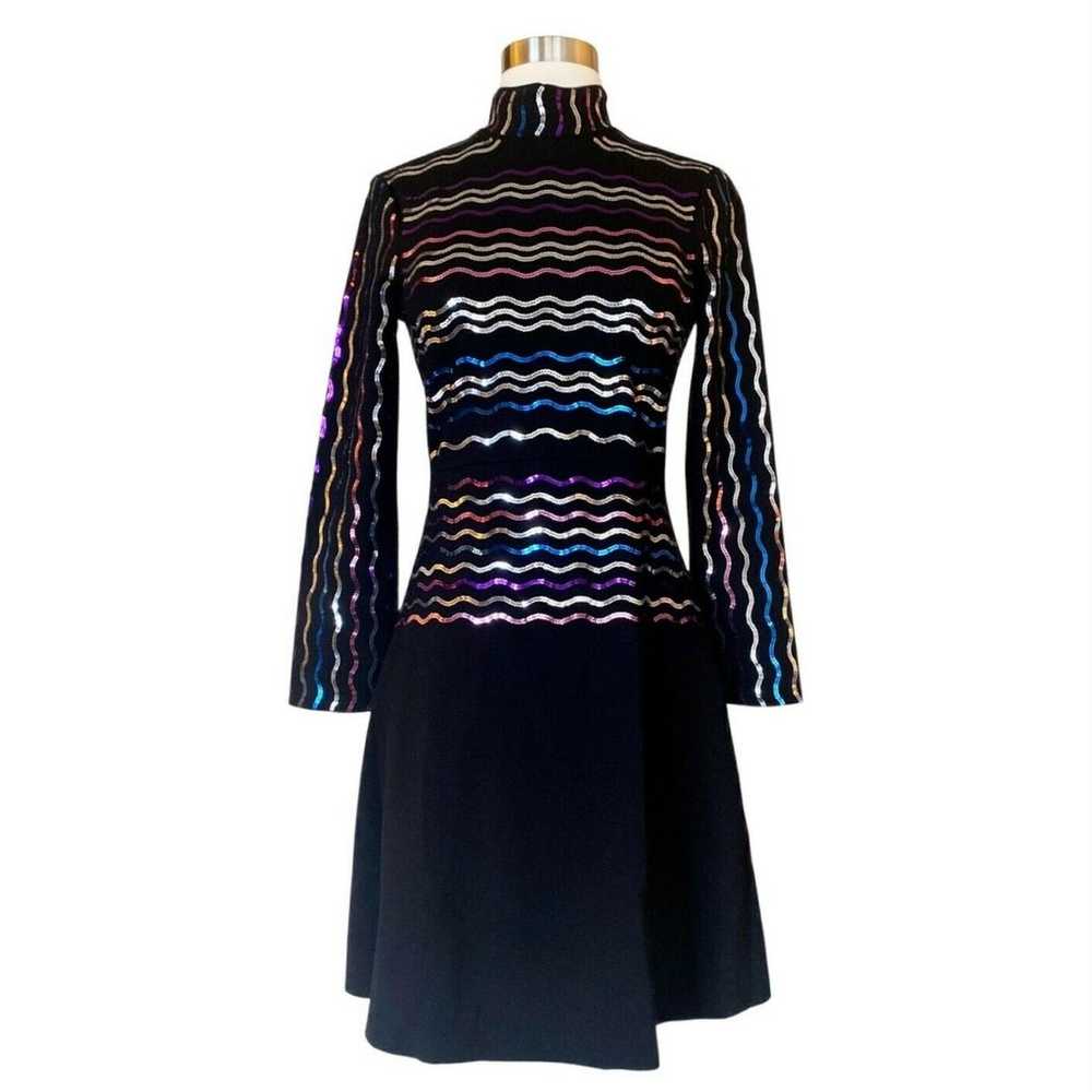 & OTHER STORIES Sequins Knit Black Skater Dress W… - image 8