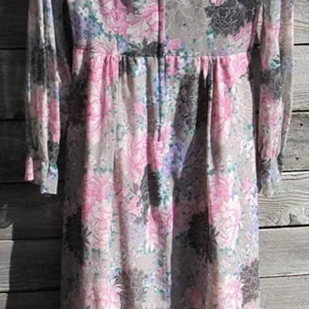 Vintage 70's Young Edwardian Arpeja Sheer Floral … - image 4